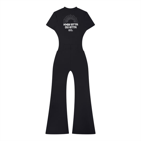 KNW BTTR Flared Leg Quarter-Zip Jumpsuit